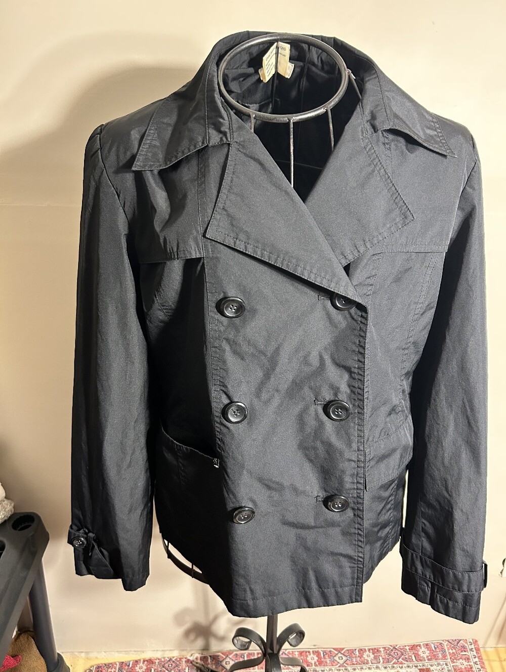 size large black womans coat jacket light casual dress spring fall